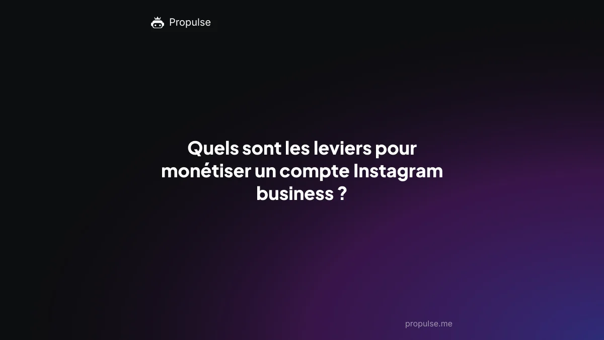 Quels sont les leviers pour monétiser un compte Instagram business ?