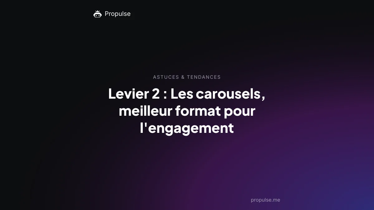 Levier 2 : Les carousels, meilleur format pour l'engagement