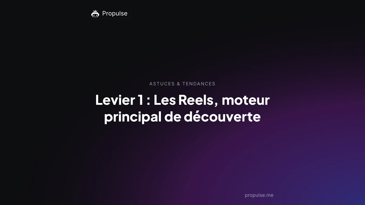 Levier 1 : Les Reels, moteur principal de découverte