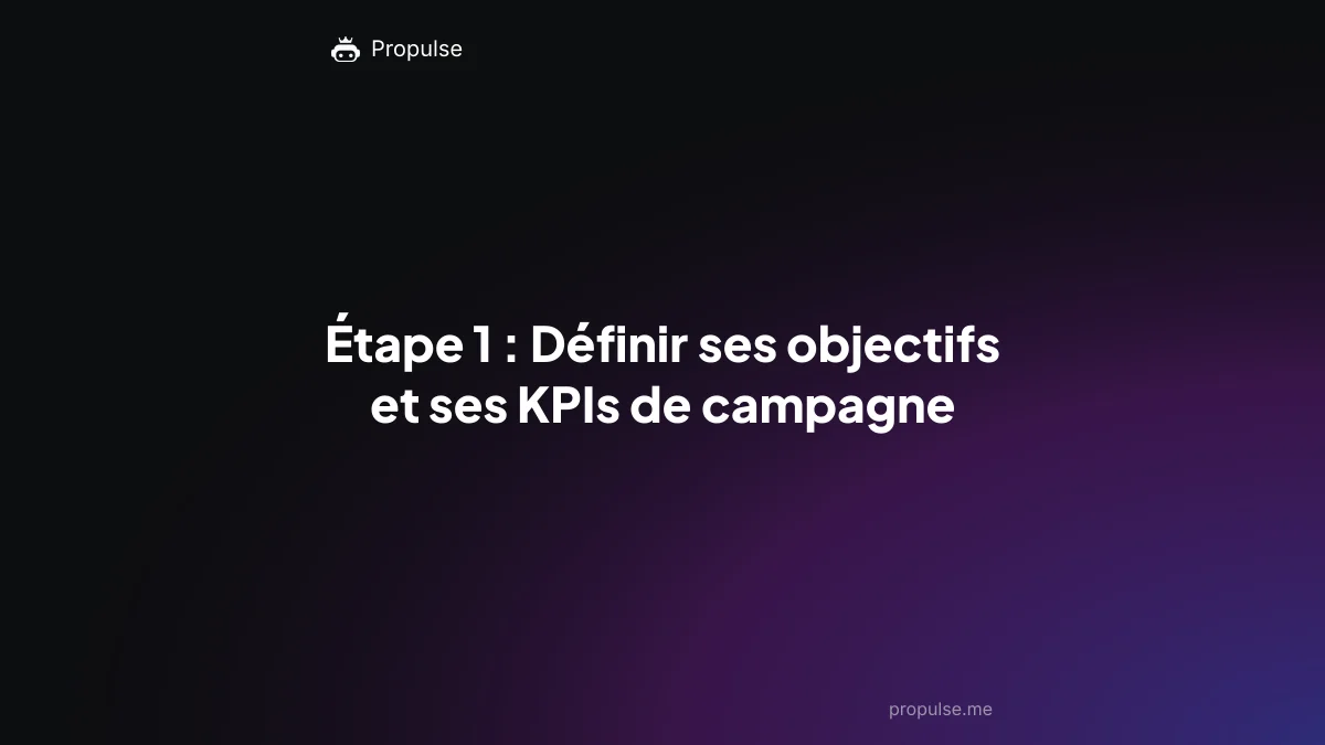 Étape 1 : Définir ses objectifs et ses KPIs de campagne
