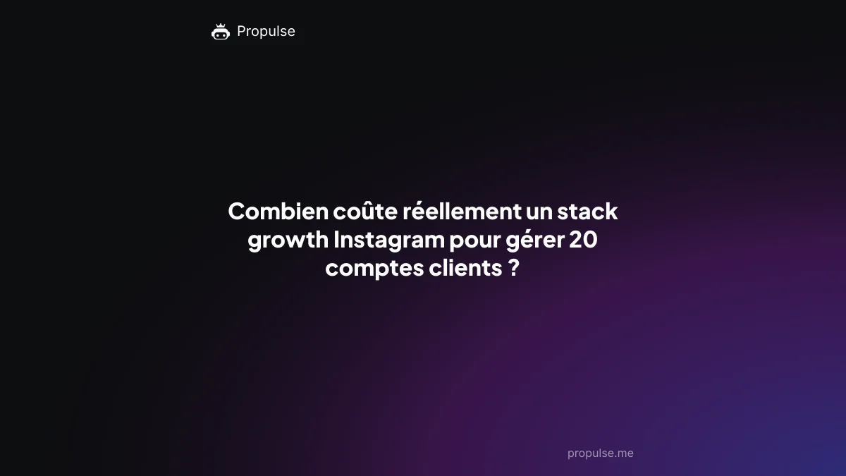 Combien coûte réellement un stack growth Instagram pour gérer 20 comptes clients ?