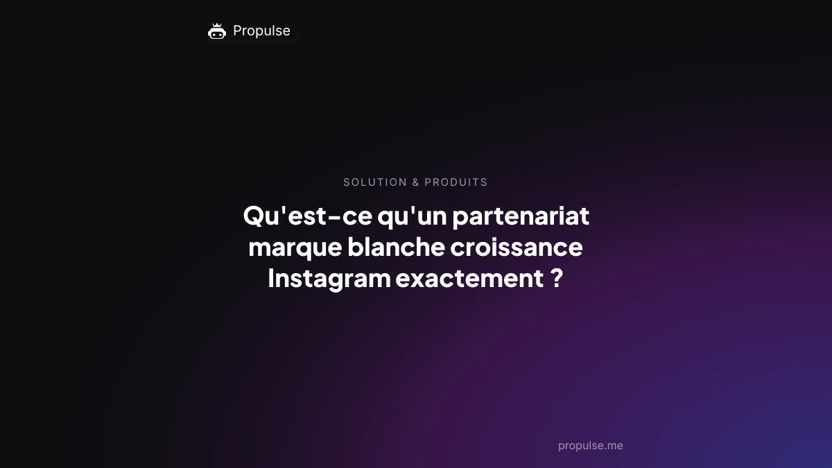 Qu'est-ce qu'un partenariat marque blanche croissance Instagram exactement ?