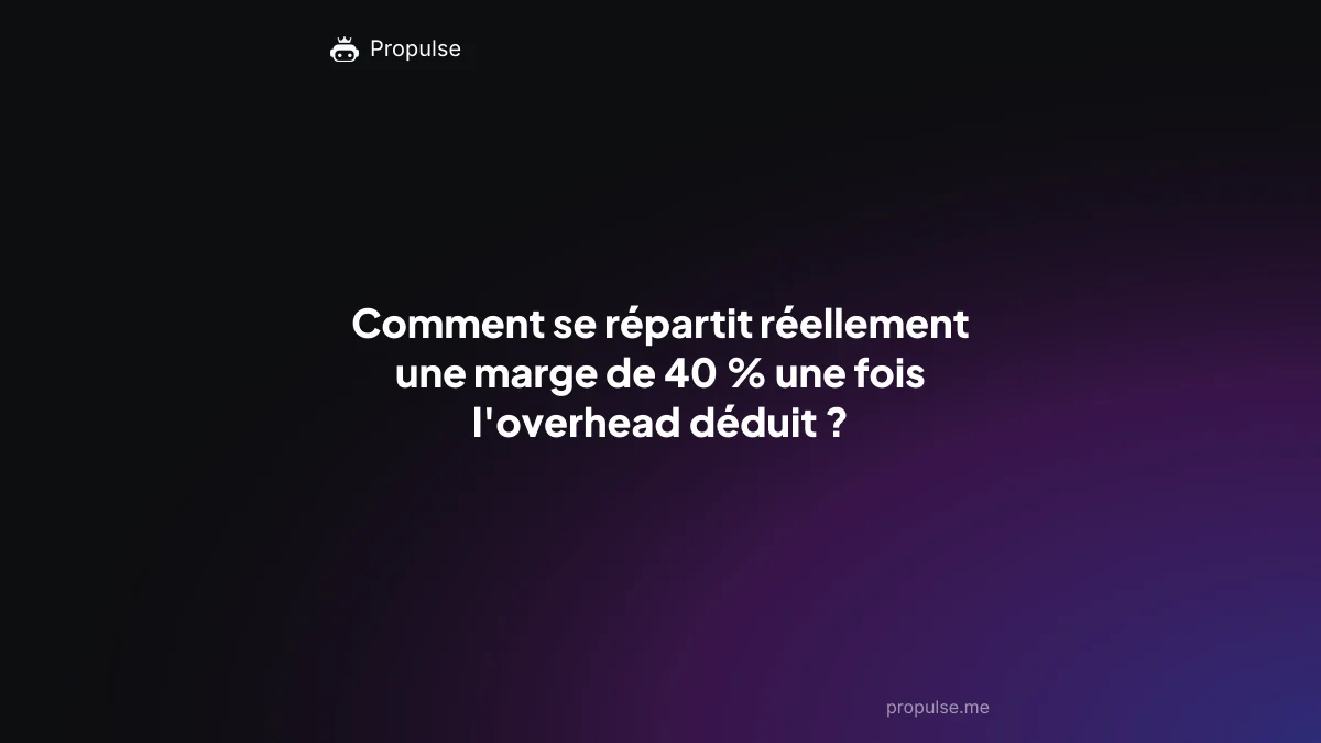 Comment se répartit réellement une marge de 40 % une fois l'overhead déduit ?