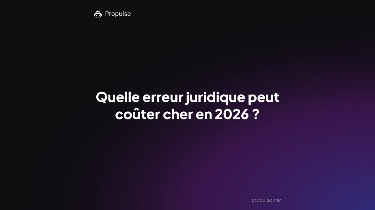 Quelle erreur juridique peut coûter cher en 2026 ?