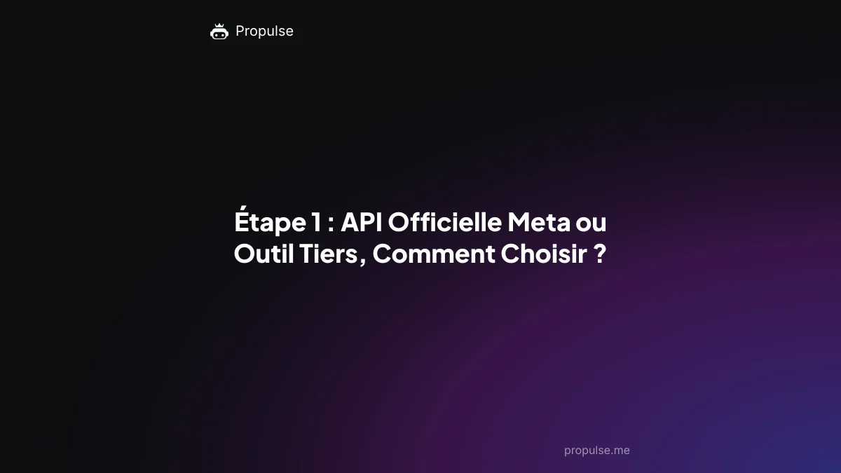 Étape 1 : API Officielle Meta ou Outil Tiers, Comment Choisir ?