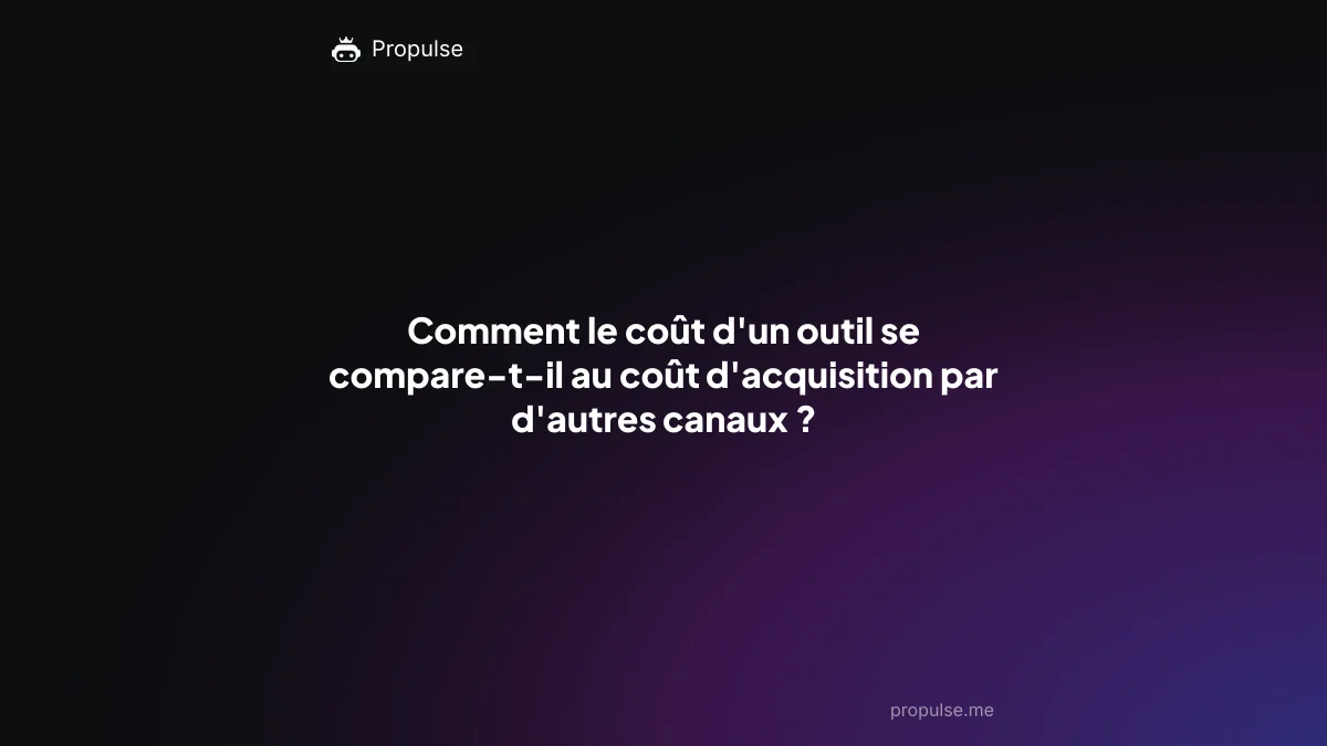 Comment le coût d'un outil se compare-t-il au coût d'acquisition par d'autres canaux ?