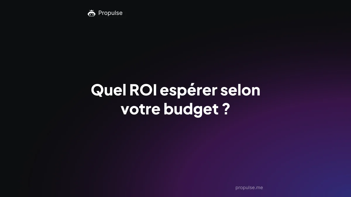 Quel ROI espérer selon votre budget ?