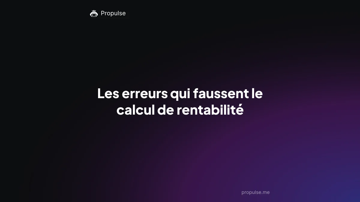Les erreurs qui faussent le calcul de rentabilité