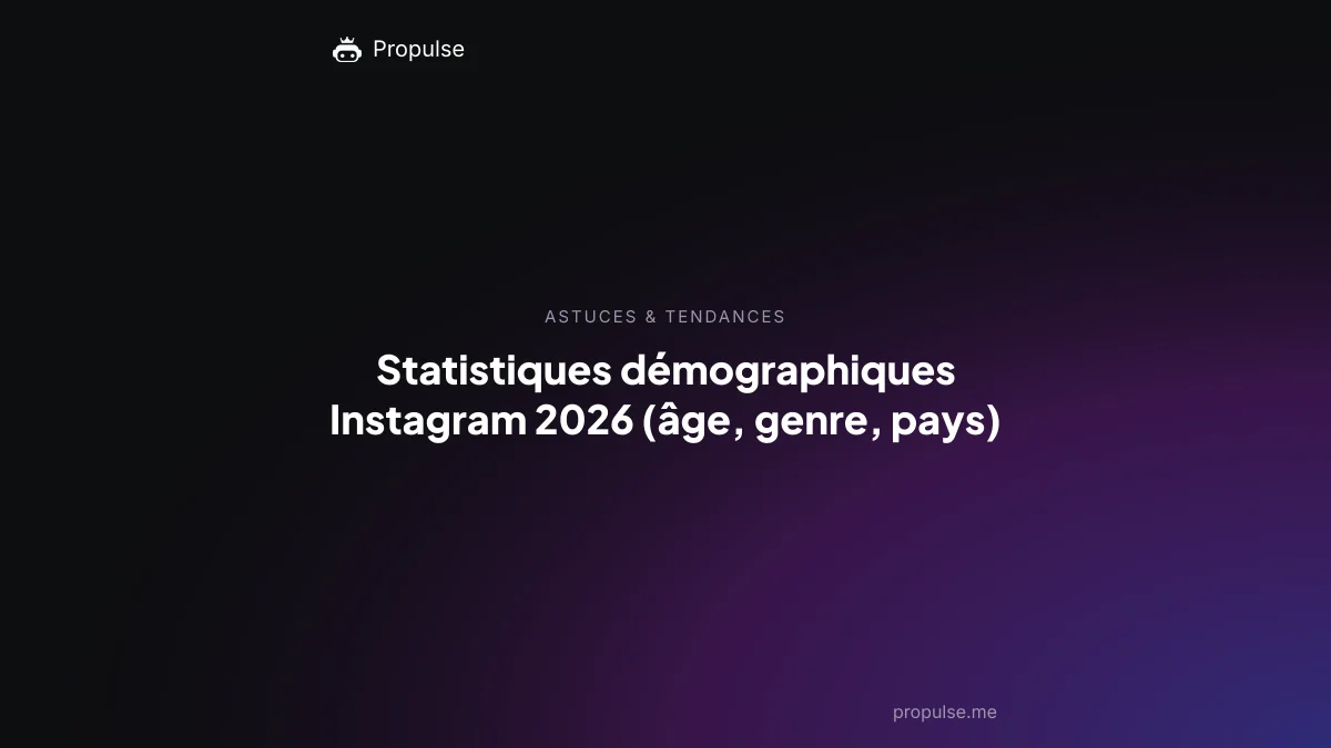 Statistiques démographiques Instagram 2026 (âge, genre, pays)
