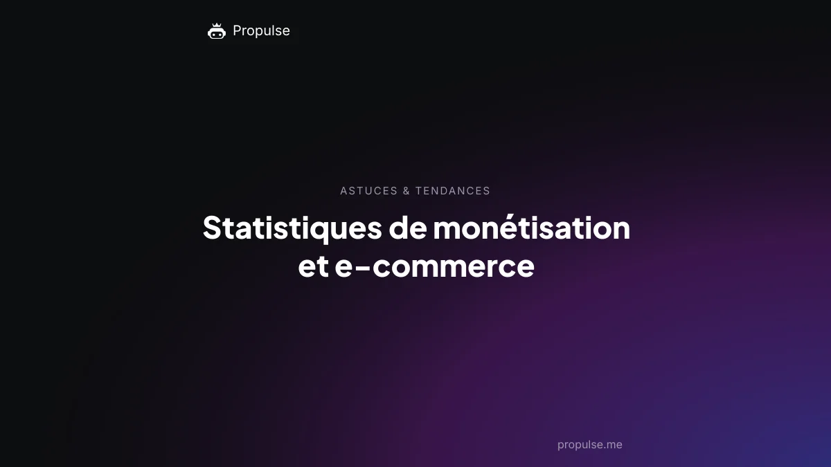 Statistiques de monétisation et e-commerce