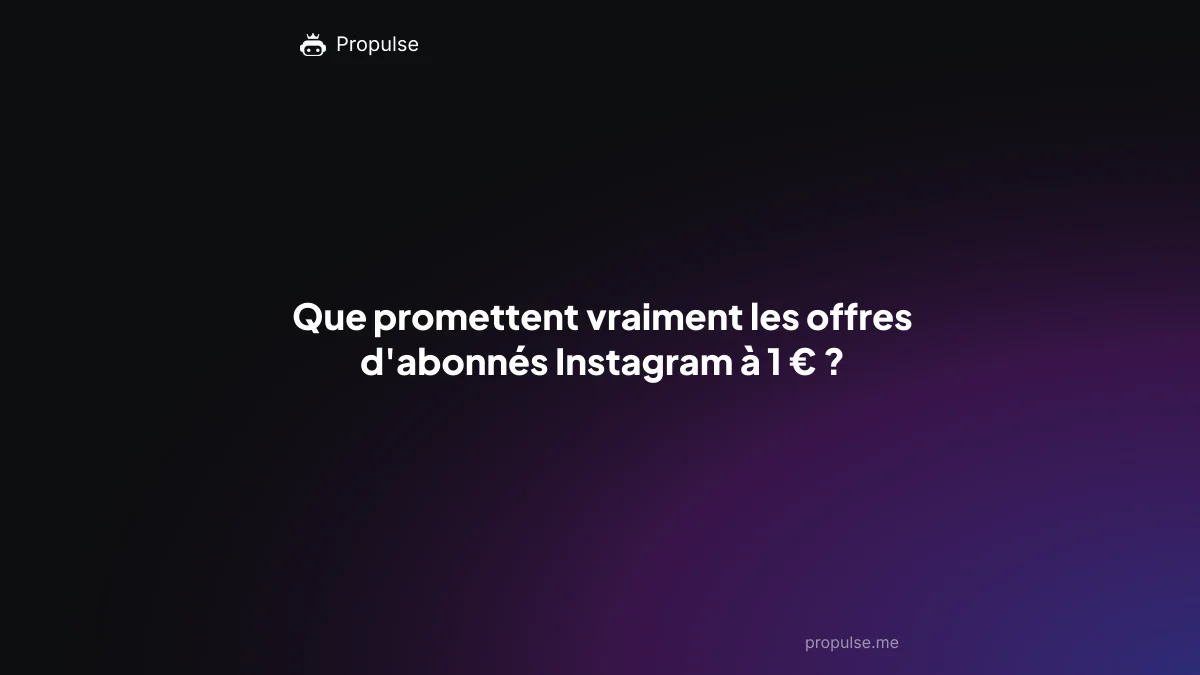 Que promettent vraiment les offres d'abonnés Instagram à 1 € ?