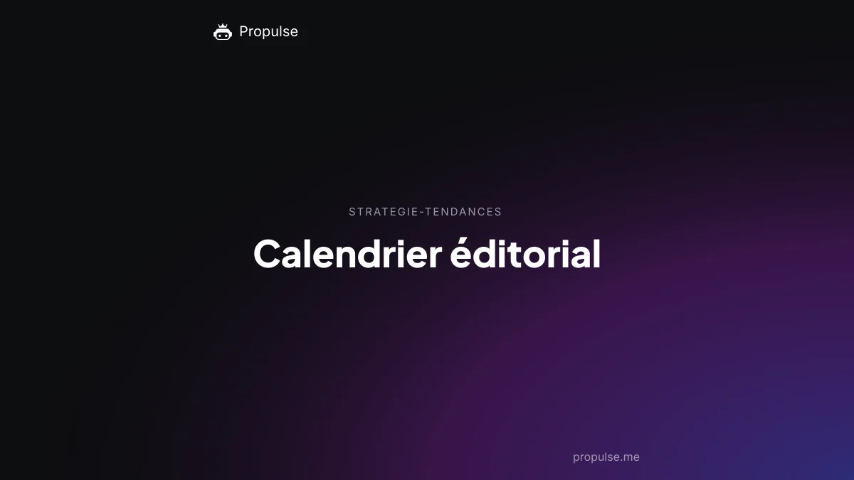 Editorial calendar