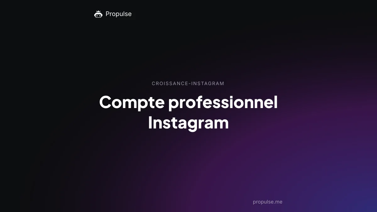 Compte professionnel Instagram