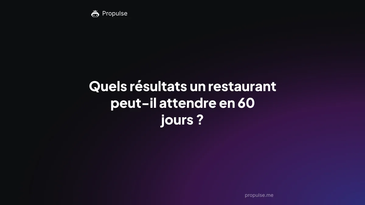 Quels résultats un restaurant peut-il attendre en 60 jours ?
