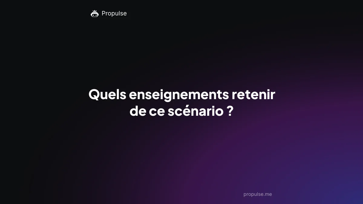 Quels enseignements retenir de ce scénario ?