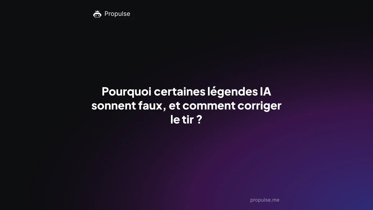 Pourquoi certaines légendes IA sonnent faux, et comment corriger le tir ?