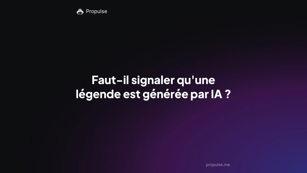 Faut-il signaler qu'une légende est générée par IA ?