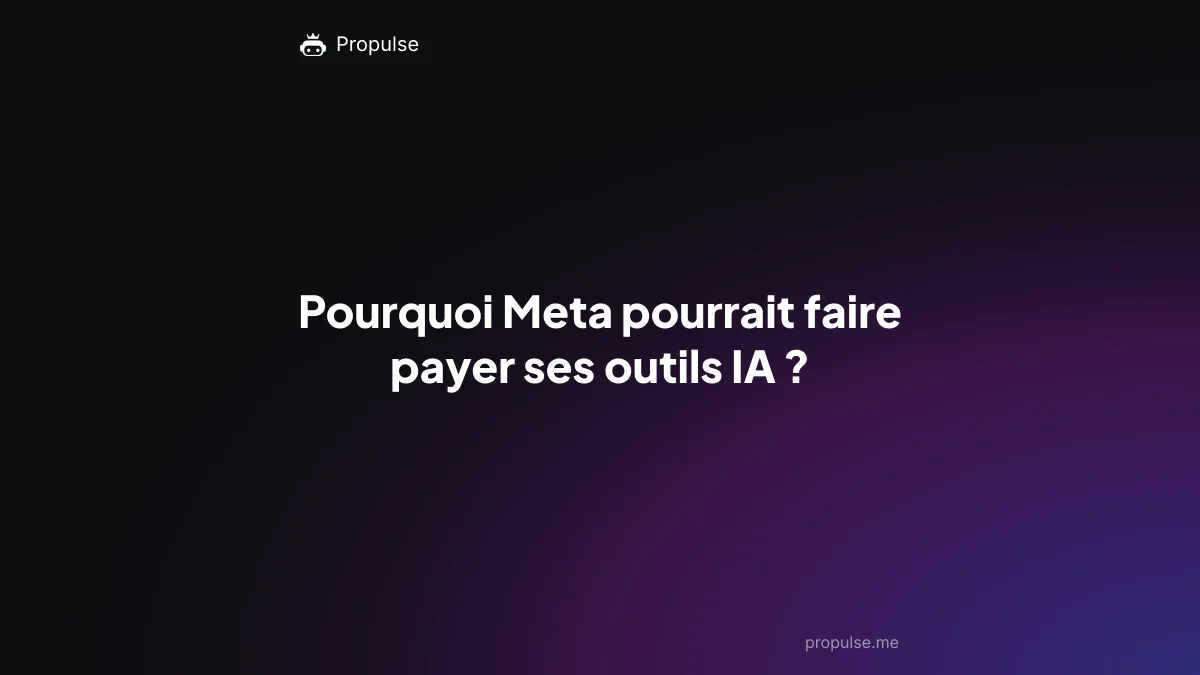 Pourquoi Meta pourrait faire payer ses outils IA ?