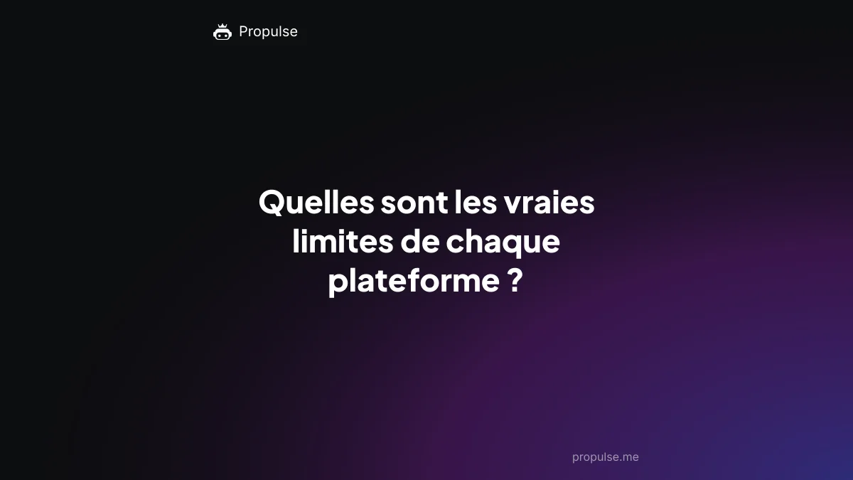 Quelles sont les vraies limites de chaque plateforme ?