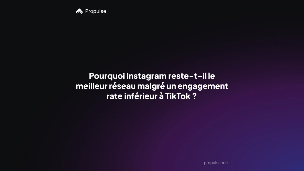 Pourquoi Instagram reste-t-il le meilleur réseau malgré un engagement rate inférieur à TikTok ?