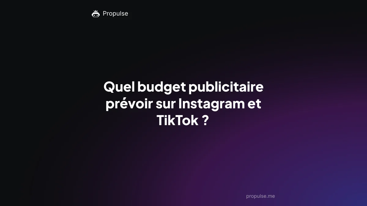 Quel budget publicitaire prévoir sur Instagram et TikTok ?