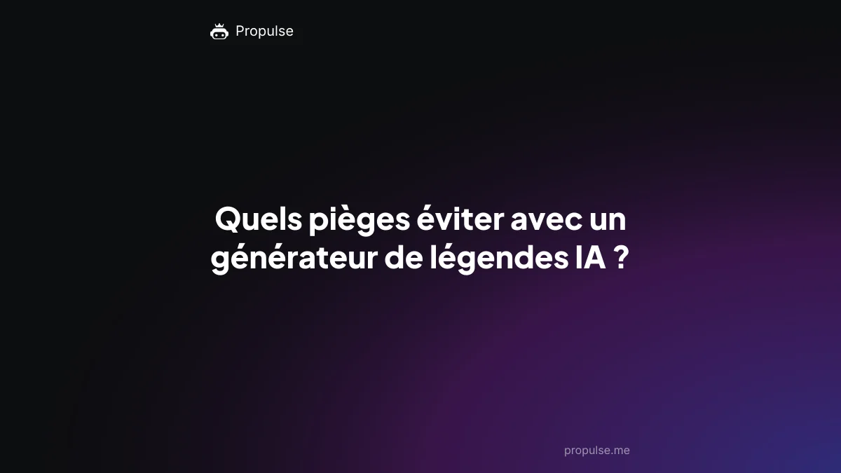 Quels pièges éviter avec un générateur de légendes IA ?