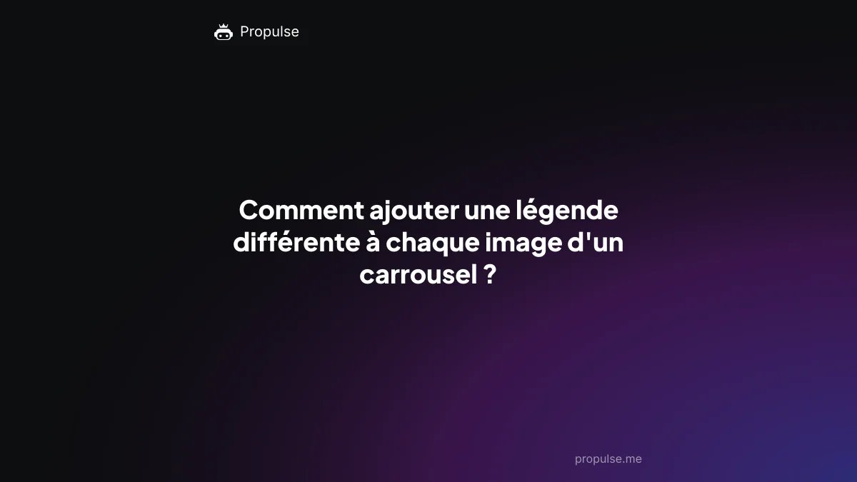 Comment ajouter une légende différente à chaque image d'un carrousel ?
