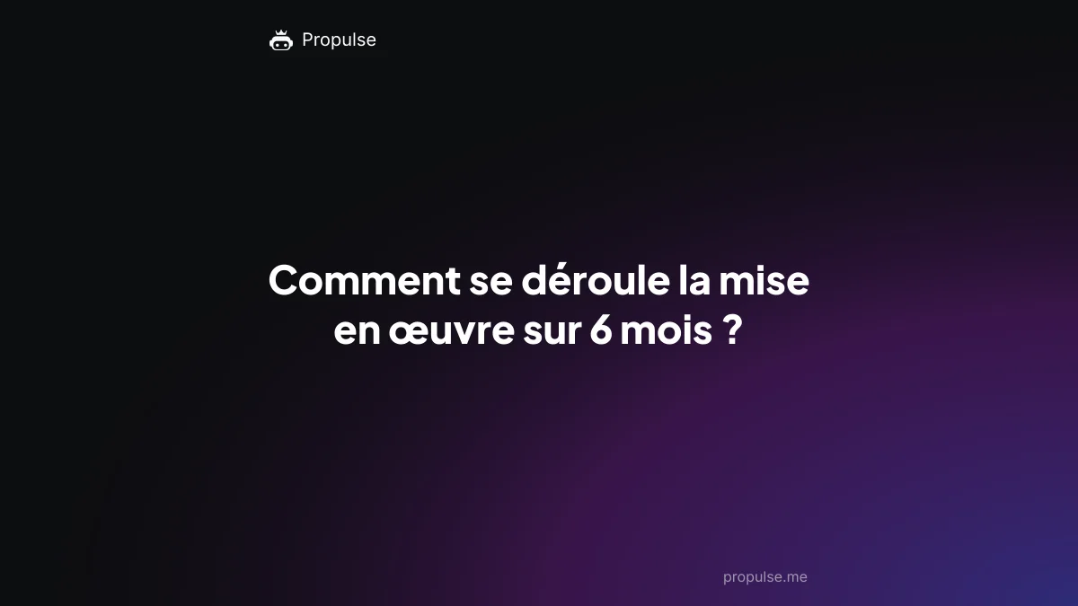 Comment se déroule la mise en œuvre sur 6 mois ?