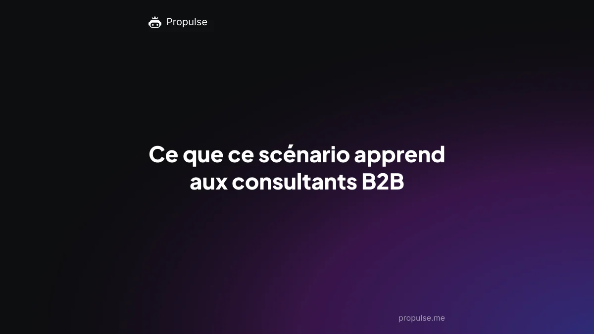Ce que ce scénario apprend aux consultants B2B