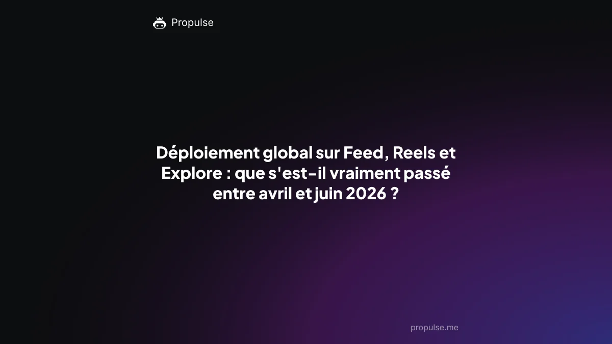 Déploiement global sur Feed, Reels et Explore : que s'est-il vraiment passé entre avril et juin 2026 ?