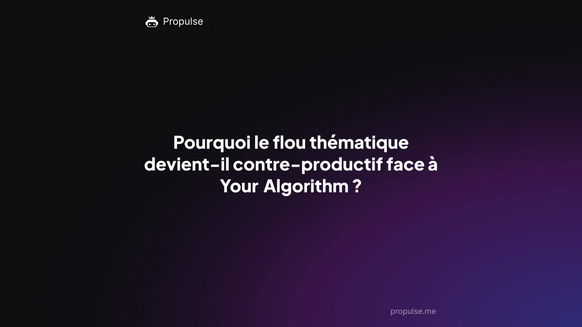 Pourquoi le flou thématique devient-il contre-productif face à Your Algorithm ?
