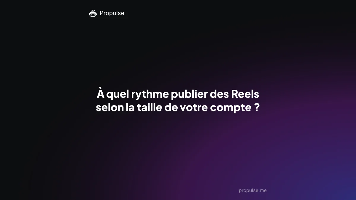 À quel rythme publier des Reels selon la taille de votre compte ?