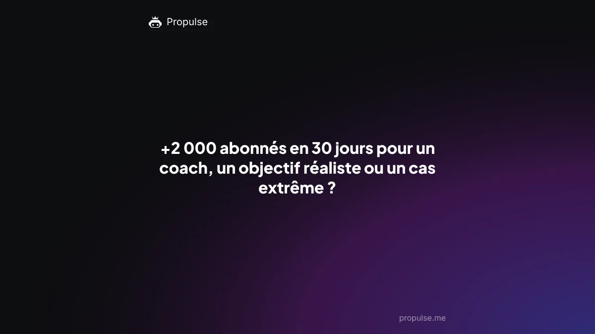 +2 000 abonnés en 30 jours pour un coach, un objectif réaliste ou un cas extrême ?
