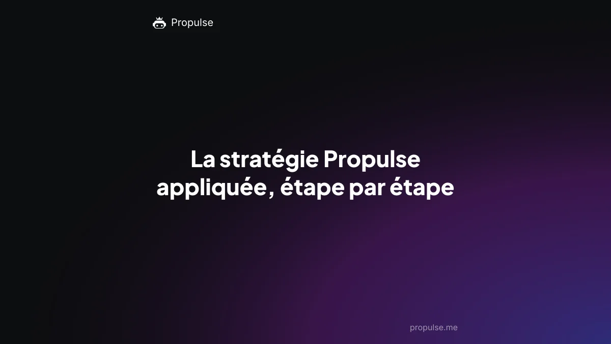 La stratégie Propulse appliquée, étape par étape
