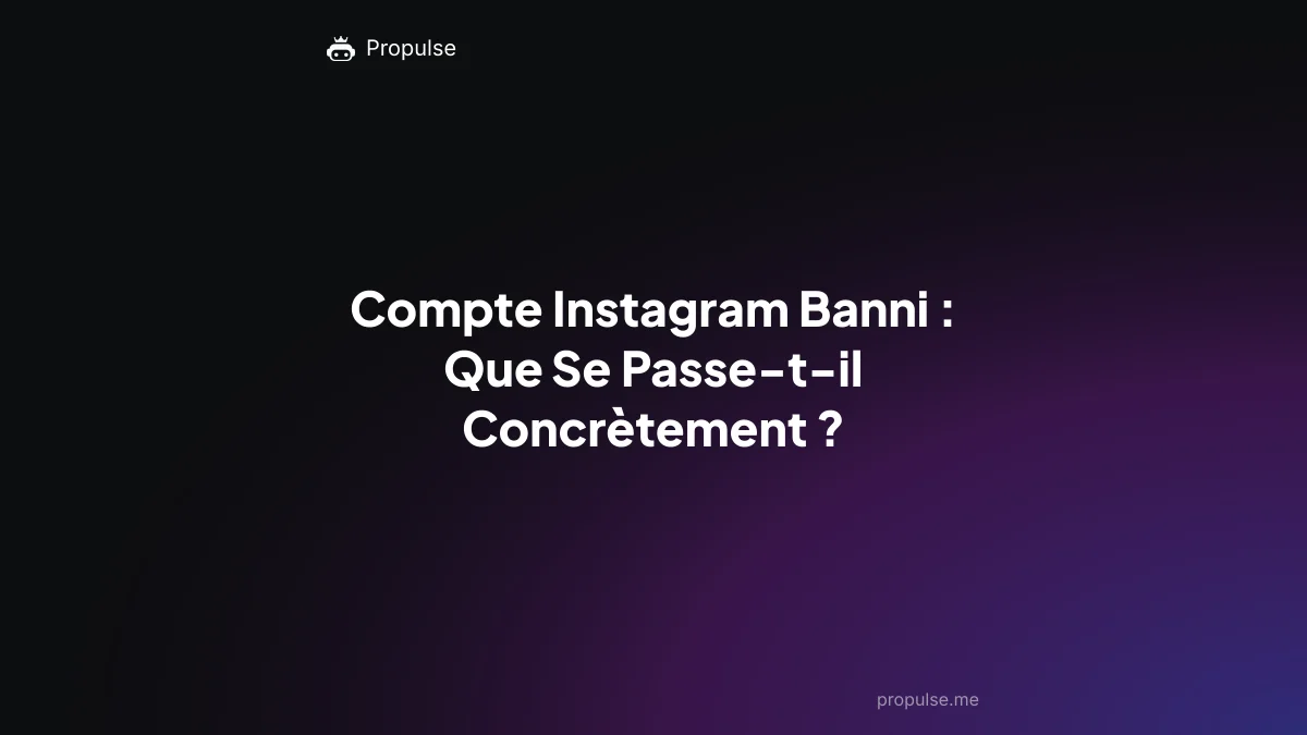 Compte Instagram Banni : Que Se Passe-t-il Concrètement ?