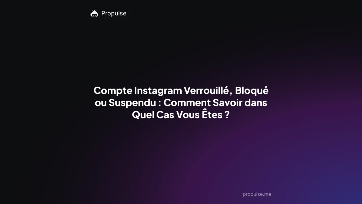 Compte Instagram Verrouillé, Bloqué ou Suspendu : Comment Savoir dans Quel Cas Vous Êtes ?