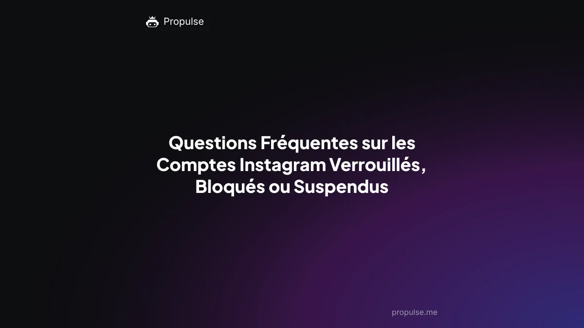 Questions Fréquentes sur les Comptes Instagram Verrouillés, Bloqués ou Suspendus