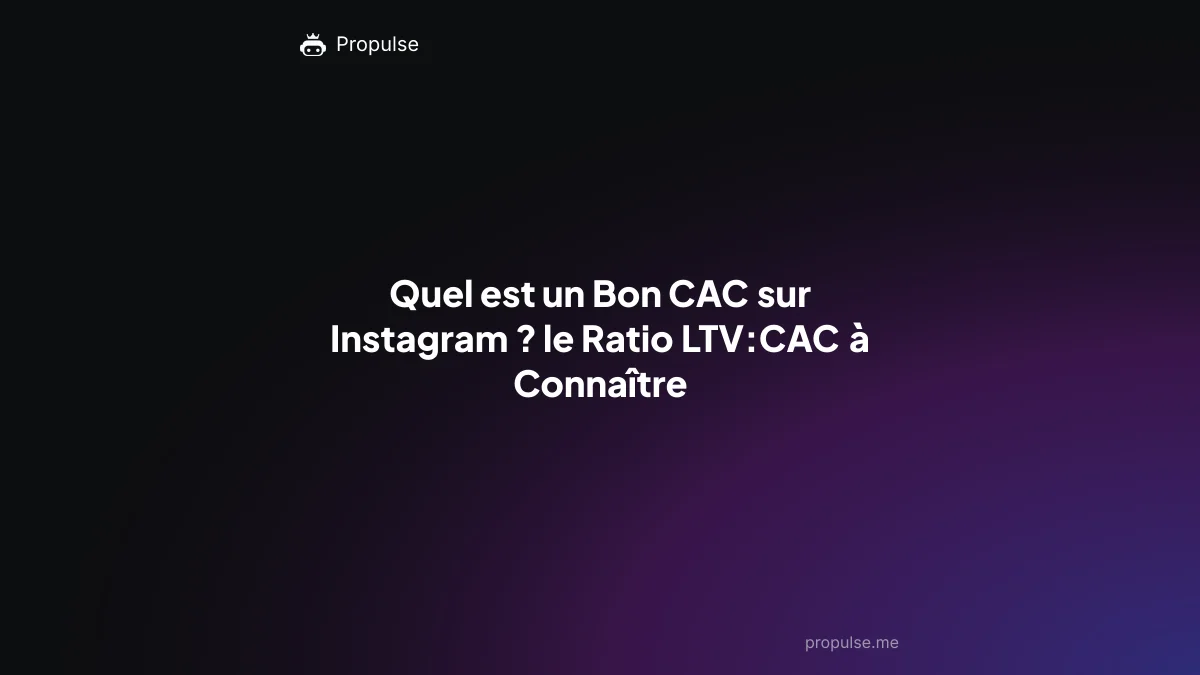 Quel est un Bon CAC sur Instagram ? le Ratio LTV:CAC à Connaître