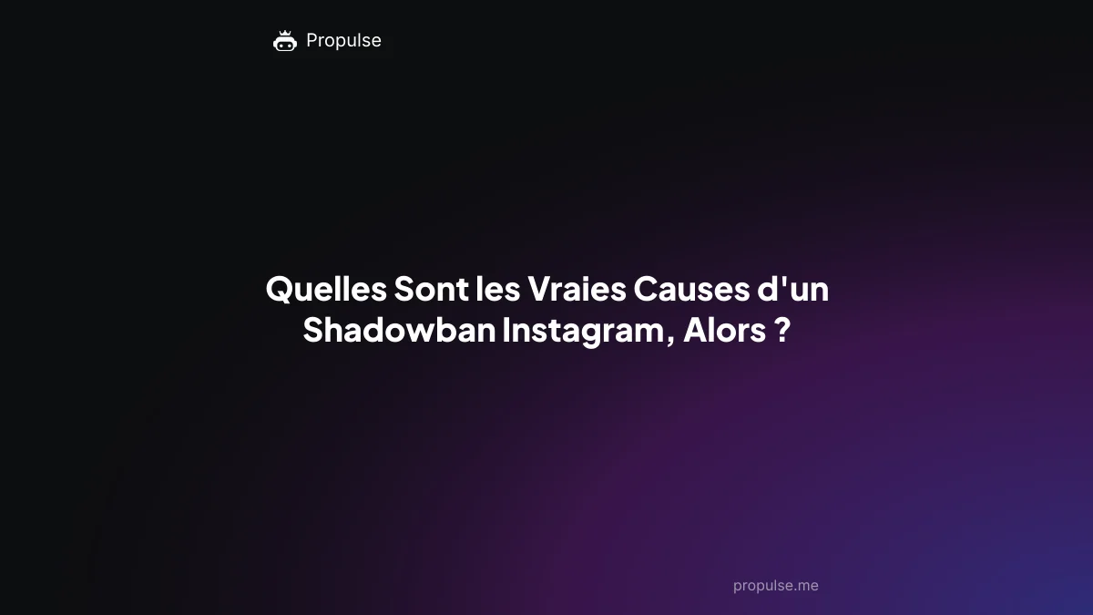 Quelles Sont les Vraies Causes d'un Shadowban Instagram, Alors ?
