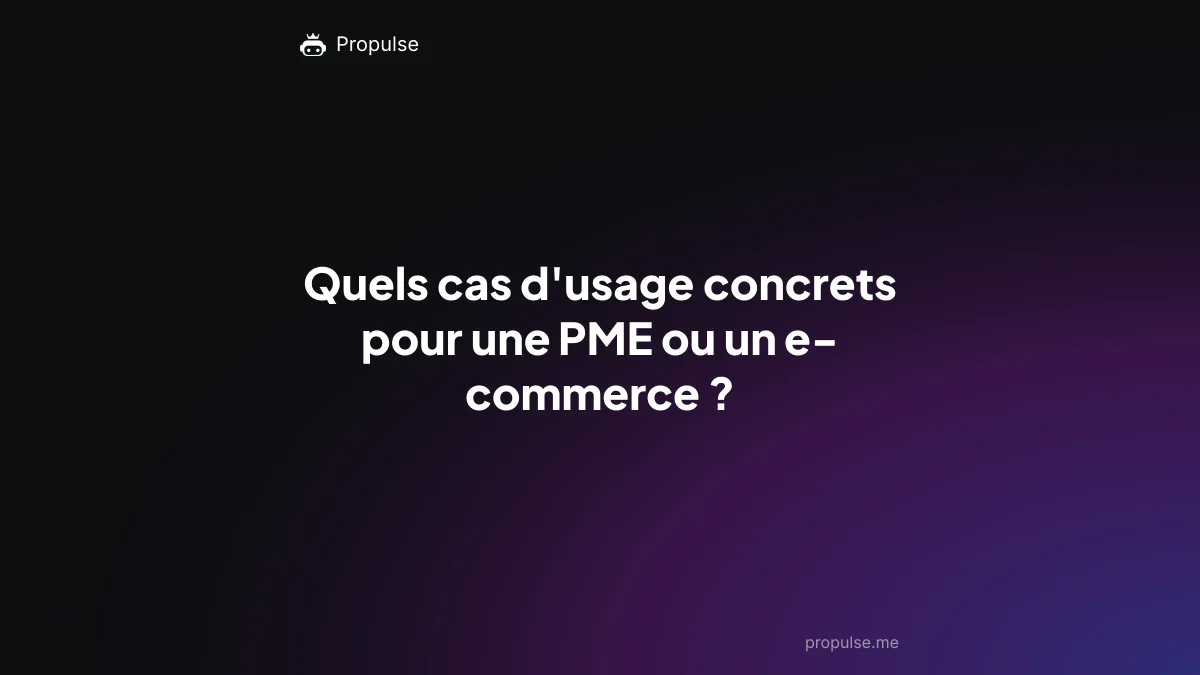 Quels cas d'usage concrets pour une PME ou un e-commerce ?