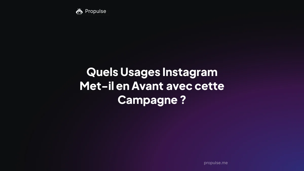 Quels Usages Instagram Met-il en Avant avec cette Campagne ?