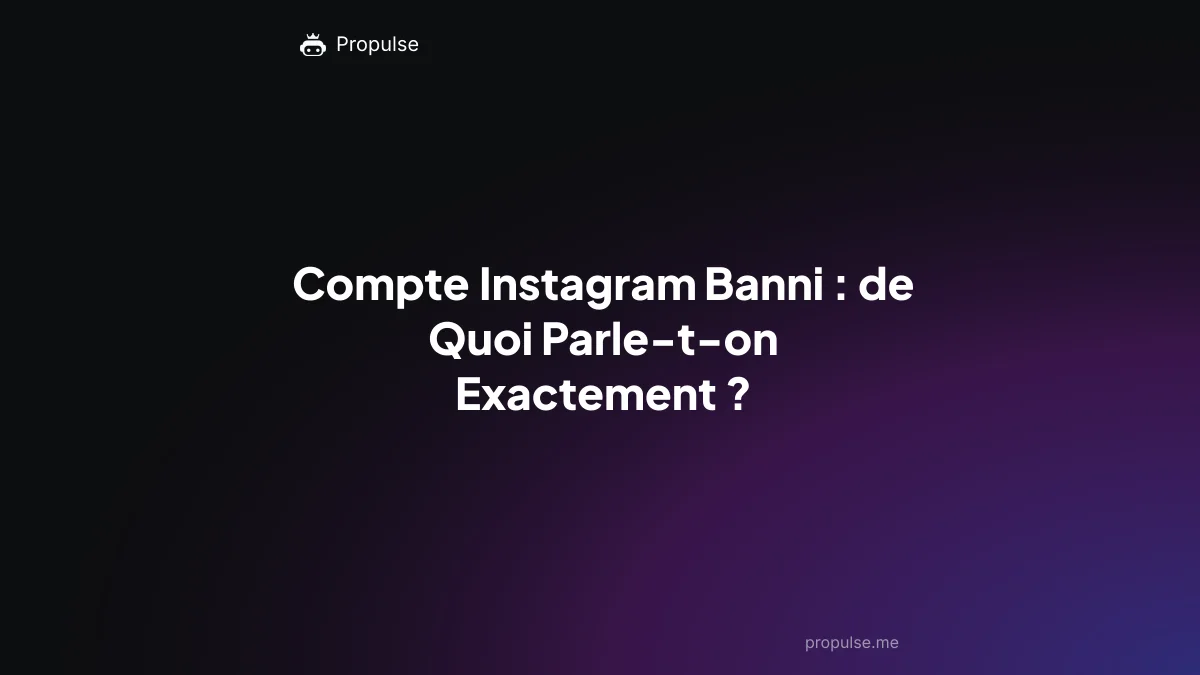 Compte Instagram Banni : de Quoi Parle-t-on Exactement ?