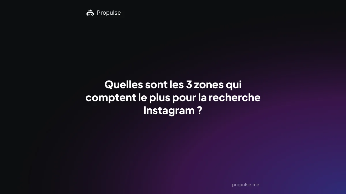 Quelles sont les 3 zones qui comptent le plus pour la recherche Instagram ?