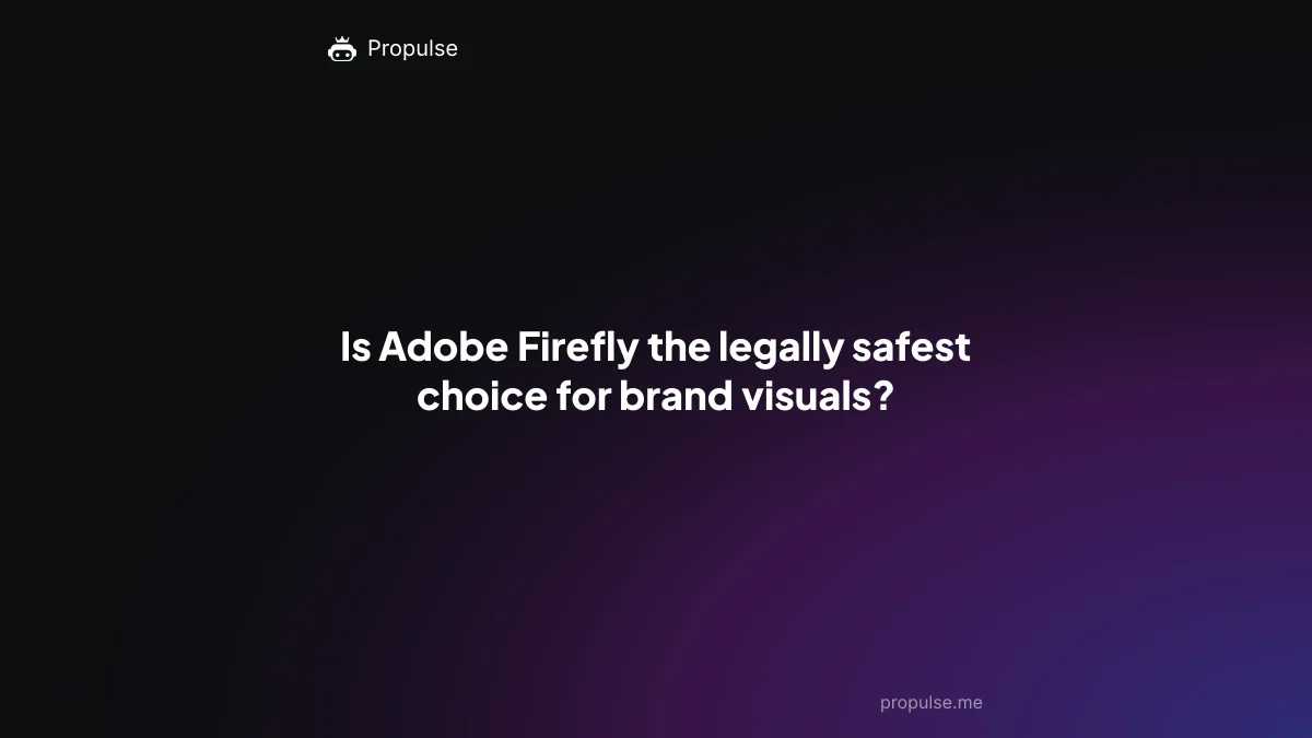 Is Adobe Firefly the legally safest choice for brand visuals?
