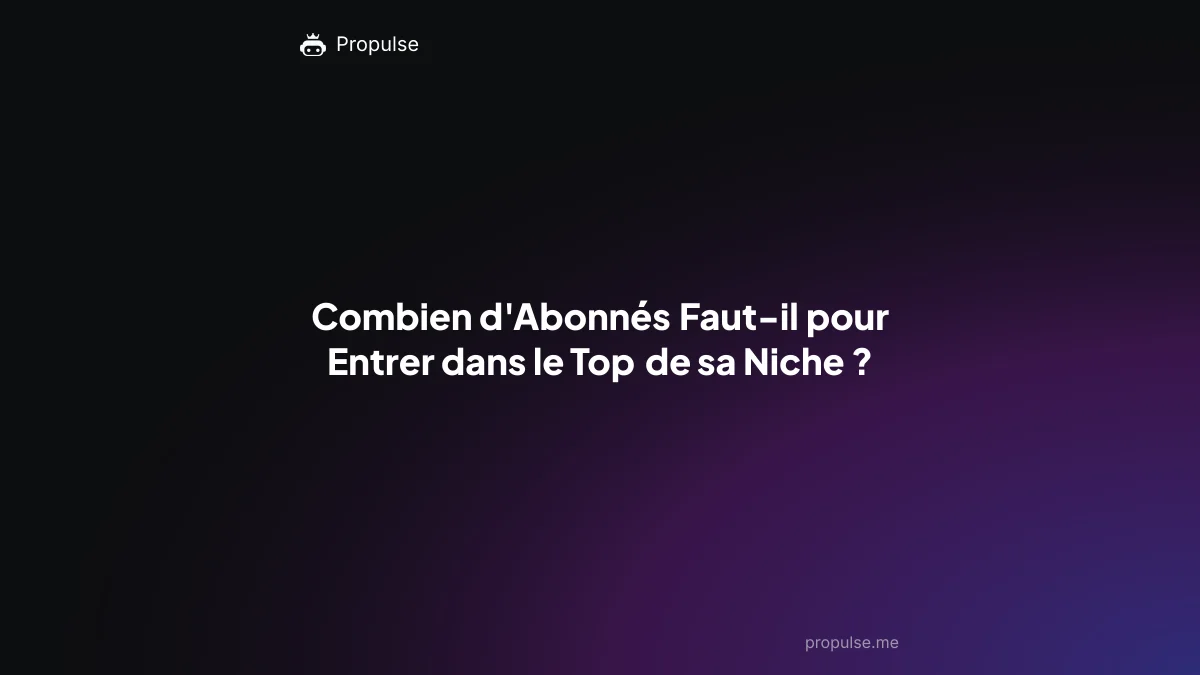 Combien d'Abonnés Faut-il pour Entrer dans le Top de sa Niche ?