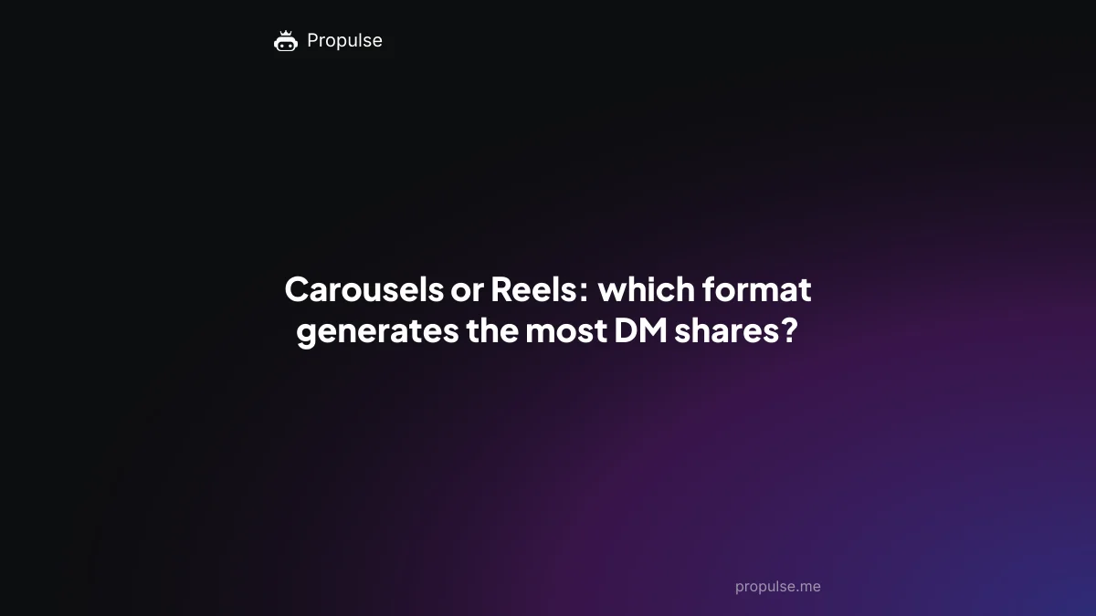 Carousels or Reels: which format generates the most DM shares?