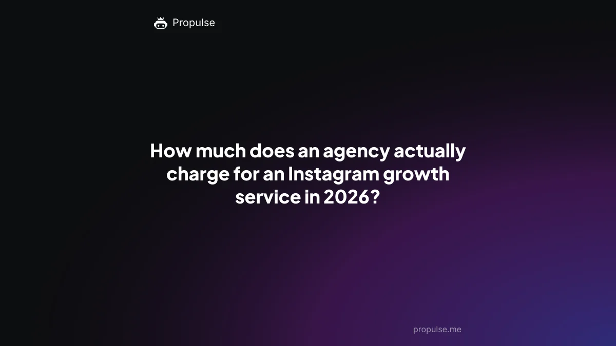 How much does an agency actually charge for an Instagram growth service in 2026?