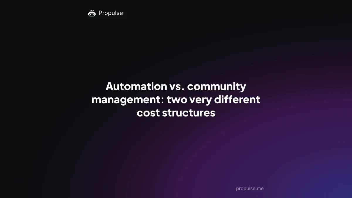 Automation vs. community management: two very different cost structures