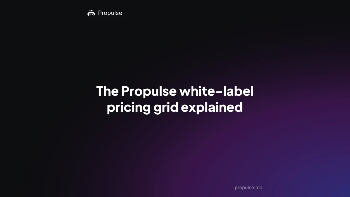 The Propulse white-label pricing grid explained