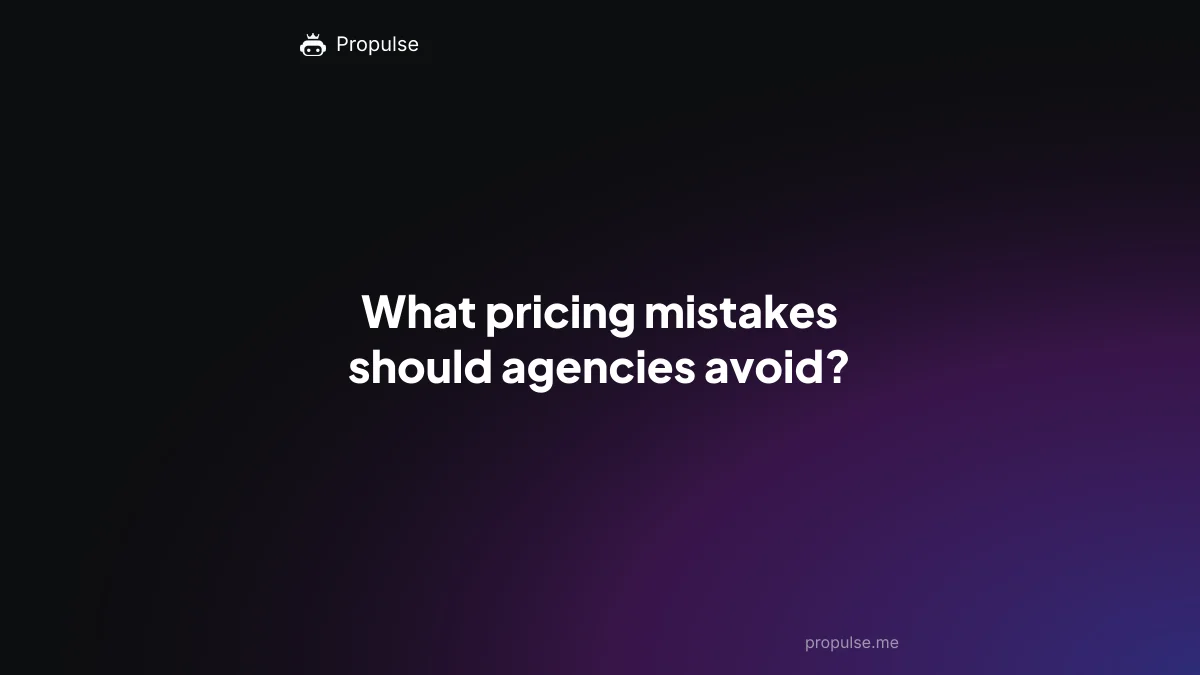 What pricing mistakes should agencies avoid?